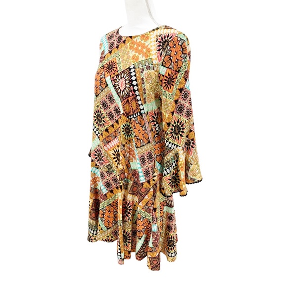 Uncle Frank Boho Drop Waist Bell Sleeve Dress Sz S - Picture 2 of 16